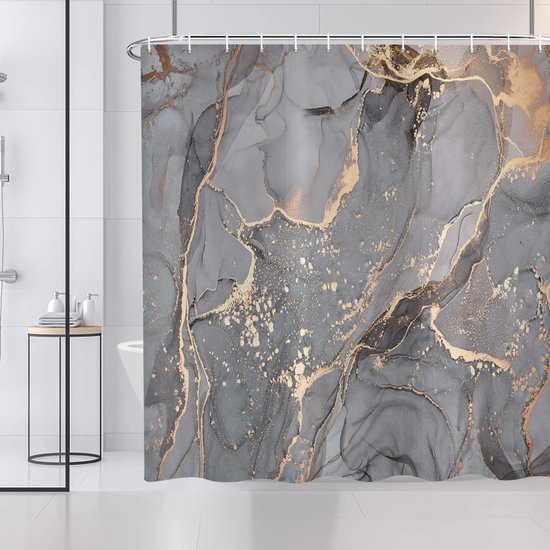 Hoogwaardig Waterdicht Douchegordijn -Verhoog De Luxe En Functionaliteit Van Jouw Badkamer 180 200cm Grijs
