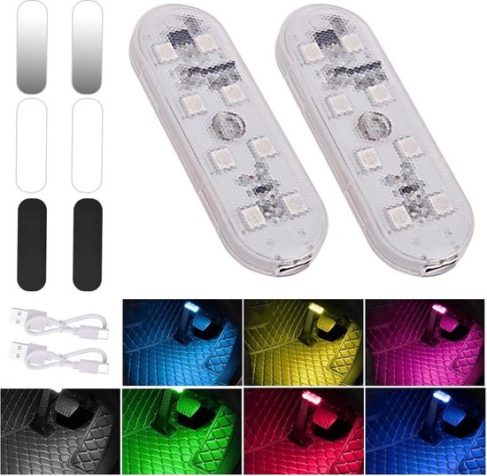 RGB Rhythm Ambient Lamp - Muziek LED Licht, Auto Interieur Verlichting | Kleurrijke Audio Reactieve Omgevingslichten, Oplaadbare Hoge Responsiviteit Mic Geluidscontrole Lichten Voor Auto Thuis