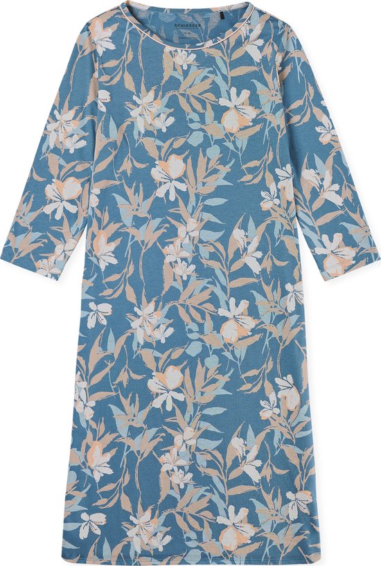 SCHIESSER Comfort Nightwear nachtkleding dames - dames nachthemd 3/4-mouwen bloemenprint multicolour