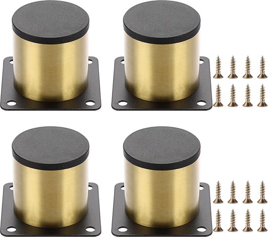 Foto: Furniture feet set van 4 roestvrijstalen meubelpoten 5 cm poten voor stoelen tafel kast bureau bank meubelpoten met schroeven eenvoudige montage rond goud 