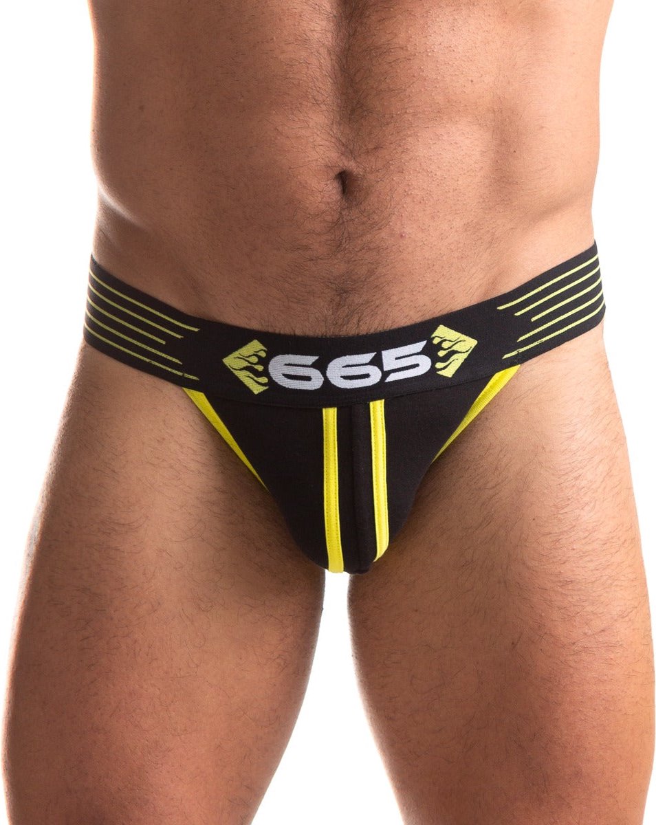 Goedkoopste 665 - Rally Jockstrap - Zwart/Geel - Maat L