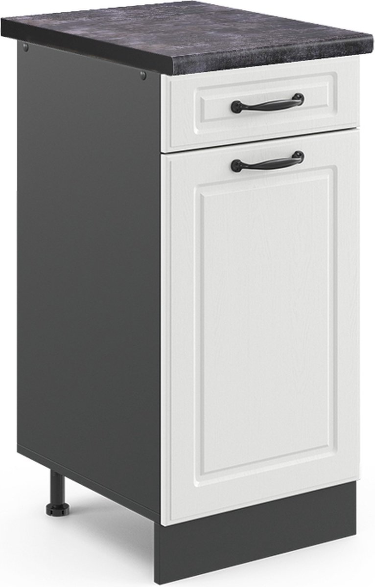 Vicco R-Line Keukenonderkast – 40 cm, WB Antraciet Wit Landhuis Wit landelijk/Antraciet
