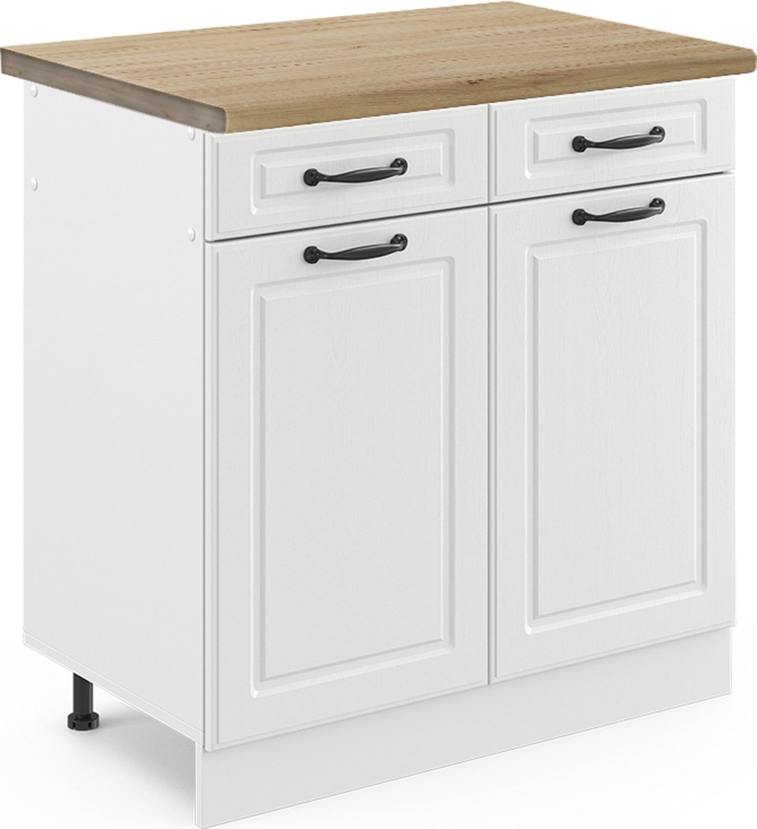 Vicco R-Line Keukenonderkast – 80 cm, WB Eik Wit Landhuis