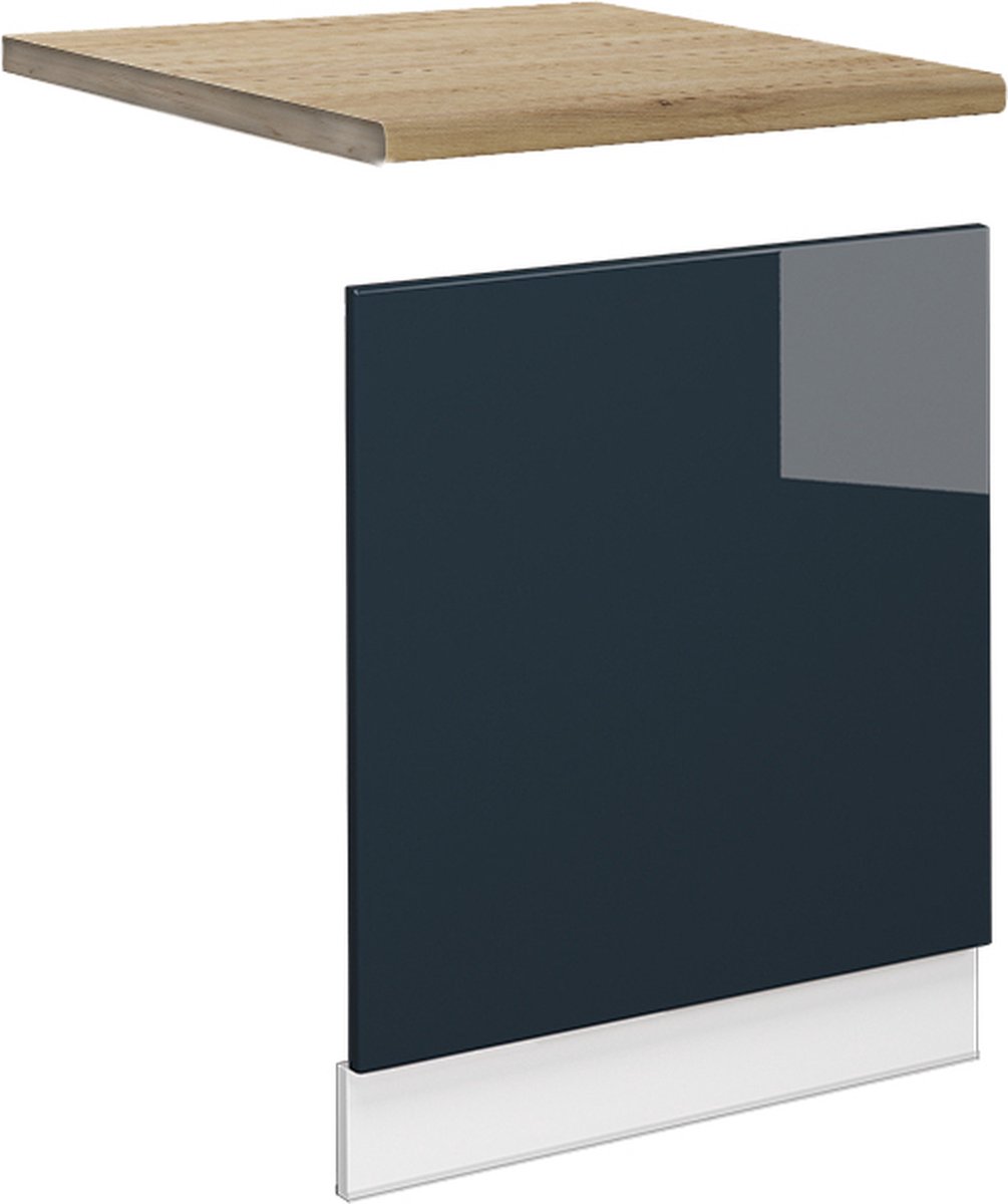 Vicco Fame-Line Keukenkasten – 60 cm, WB Eik Donkerblauw hoogglans Donkerblauw hoogglans/Wit