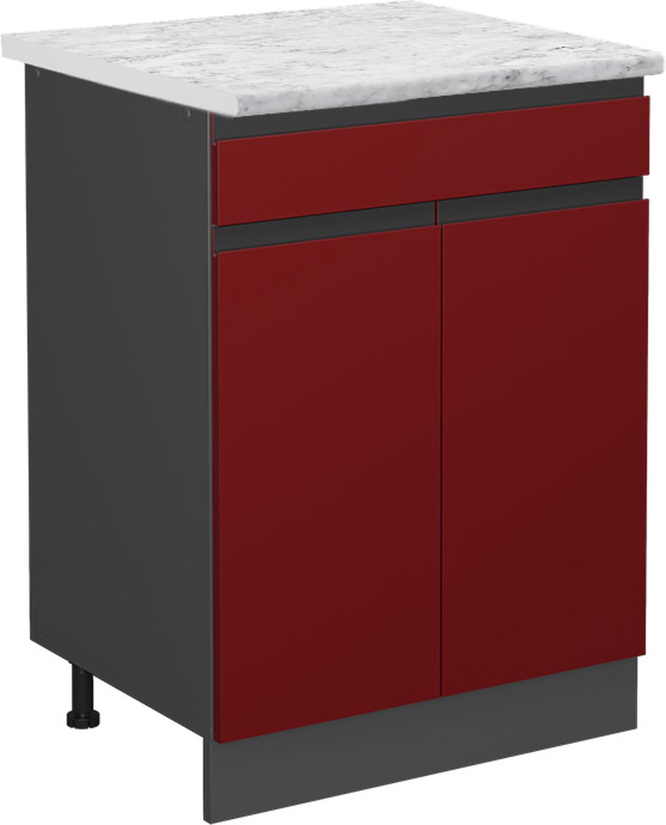 Vicco R-Line Keukenonderkast – 60 cm AP Marmer Rood
