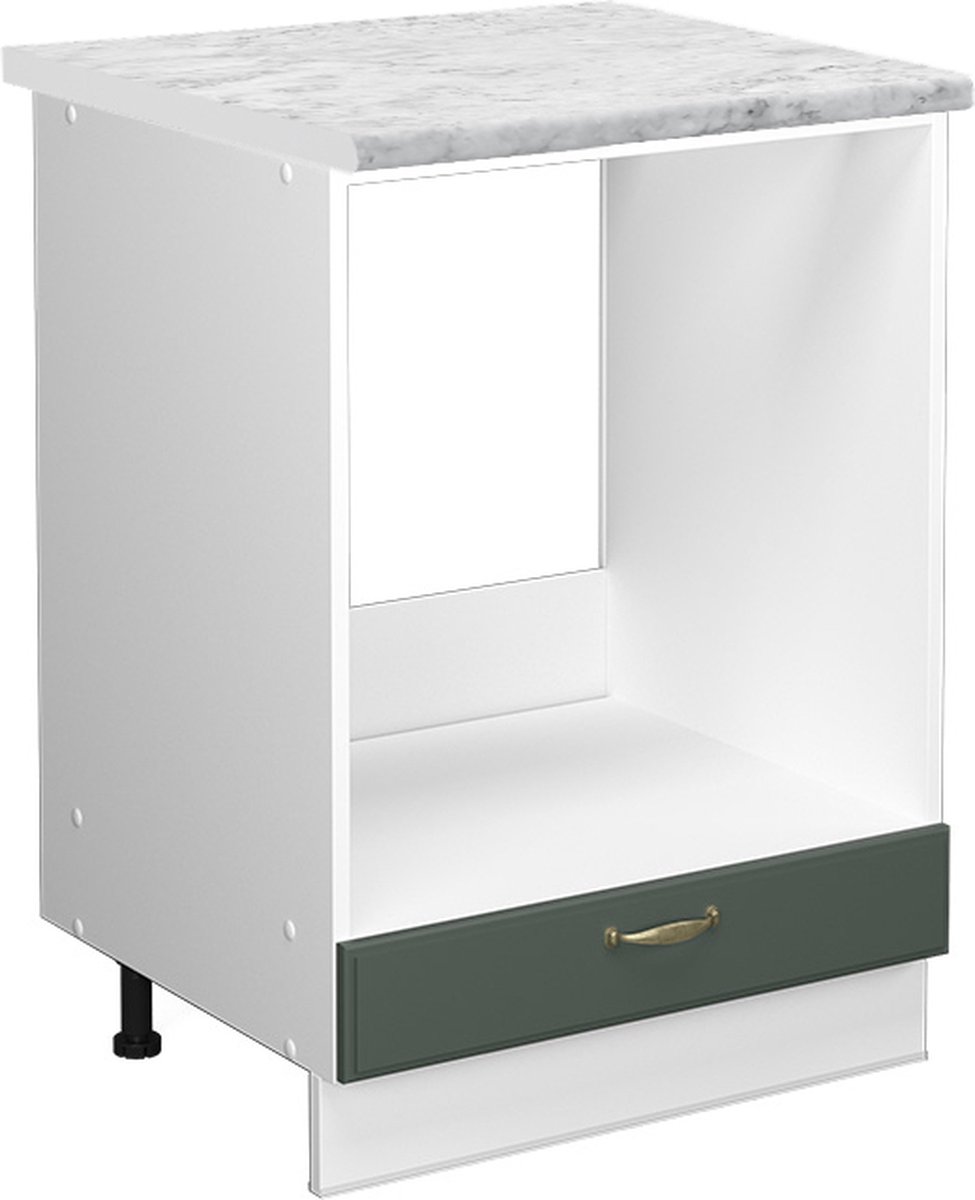 Vicco Fame-Line Ovenombouwkast – 60 cm, WB Marmer Groen-Goud Landhuis Groen-Goud landelijk/Wit