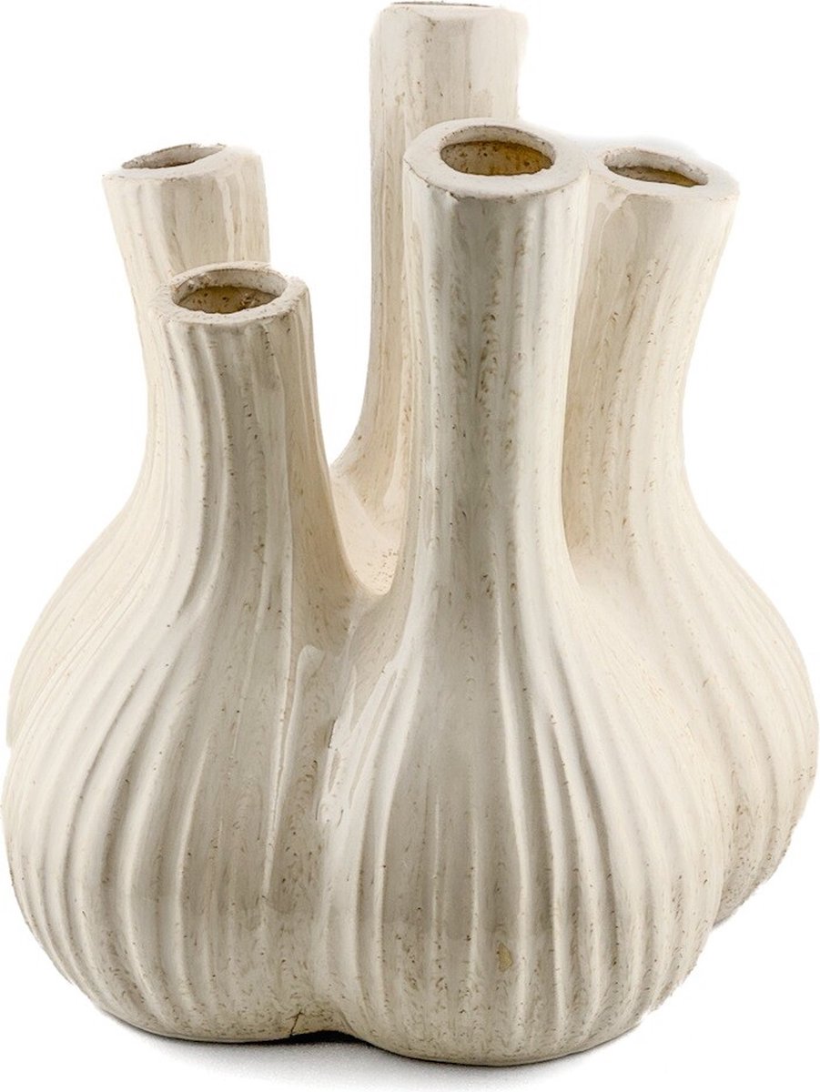 homebound by ky Aardewerk tulpenvaas garlic beige | tulpenvaas