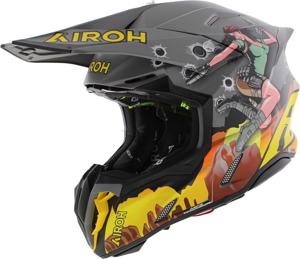 Airoh Twist 3.0 crosshelm Adventure mat grijs zwart oranje S