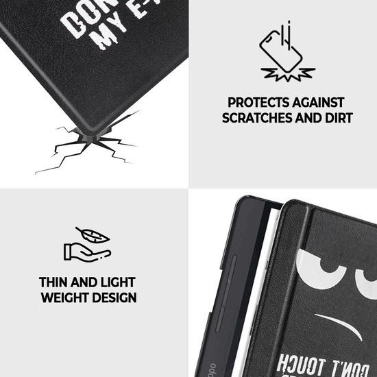Lunso Geschikt voor Kobo Forma hoes (8 inch) - sleepcover - Don't Touch van Lunso — afbeelding 5