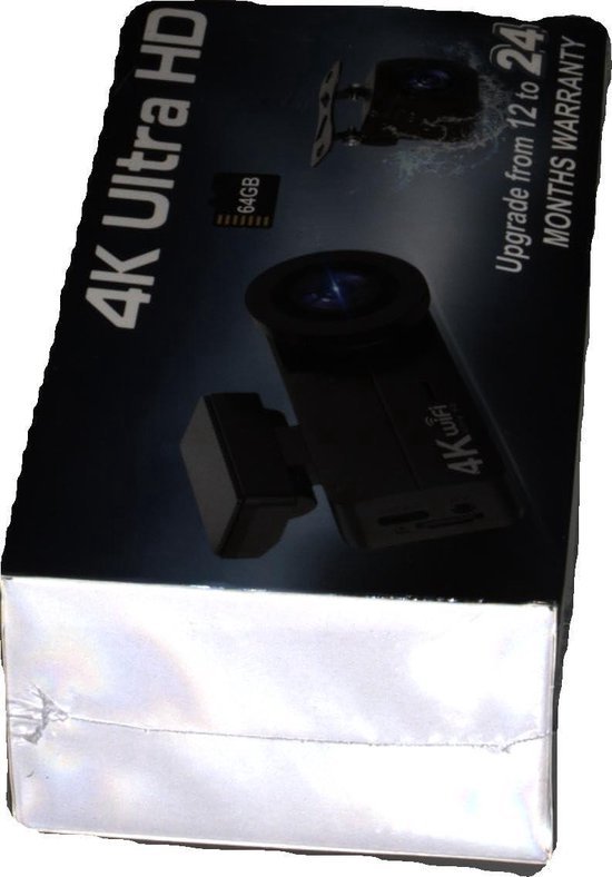 AQV Dashcam voor en achter, 4K met wifi-autocamera met 64 GB SD-kaart, loopopname, G-sensor, app