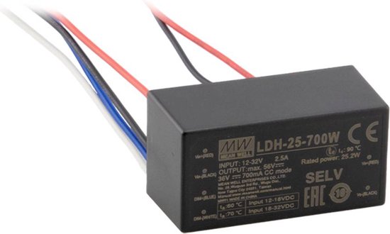 Mean Well LDH-25-350W LED-driver 25.2 W 0.35 A 12.5 - 72 V 1 pièce(s)