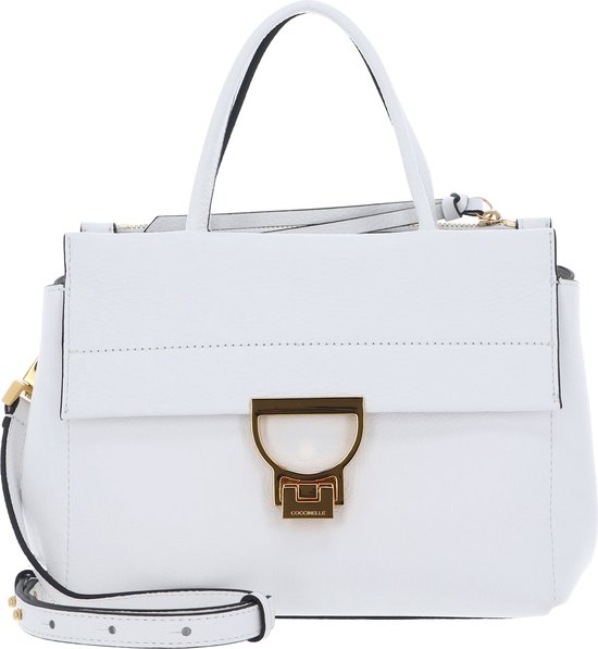 COCCINELLE Cuir sac à main sac à épaule bandoulière Arlettis Handbag Grained Leather Brillant White blanc