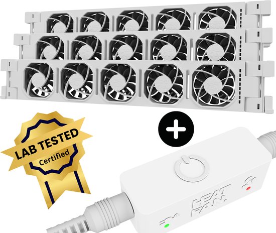 Heatfan 5 Pro - Ventilateur de radiateur avec contrôle Smart - 3 pièces - Taille universelle - Ventilateur convecteur sans son - Wit