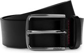 HUGO Leren Riem Gerik Sz35 Leather Belt W115 Black Zwart