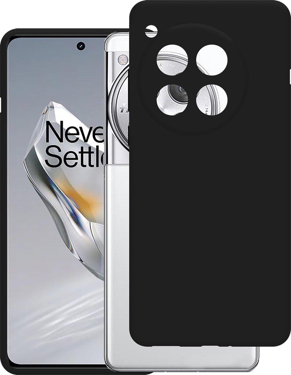 Cazy hoesje geschikt voor OnePlus 12 Hoesje Siliconen - Flexibele Case - Zwart
