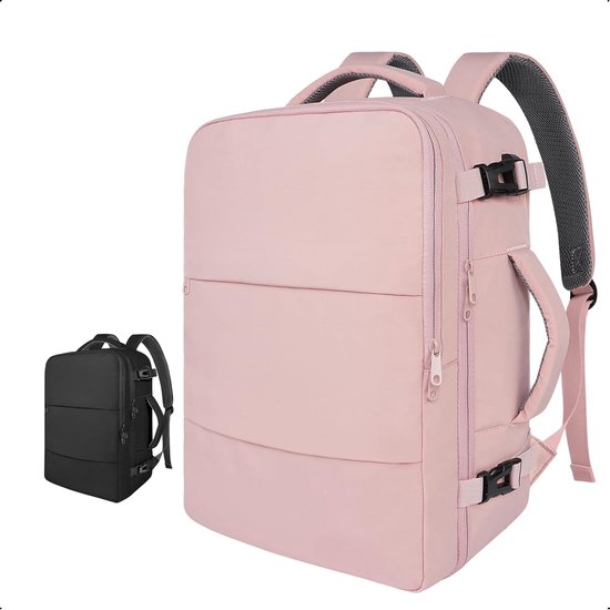 Kioto Sac à dos - Sac à dos étanche - Sac à dos avec compartiment pour ordinateur portable - Femmes et hommes - Cartable - Cartable - pour ordinateur portable - Garçons et filles - Rose