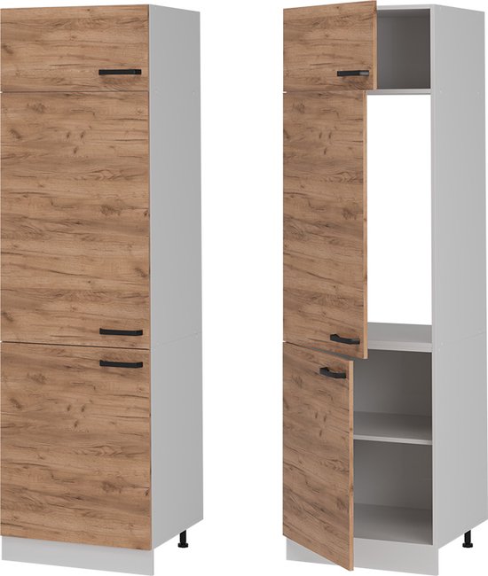 Vicco Armoire de transformation pour réfrigérateur R- Line, Chêne puissant or/ Wit, 60 cm