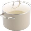 GreenChef Nordics keramische inductie soeppan met deksel 24cm/7.6L - PFAS-vrij - Inductie pan - Vaatwasserbestendig - Ovenbestendig tot 220°C - keramische antiaanbaklaag - Crème