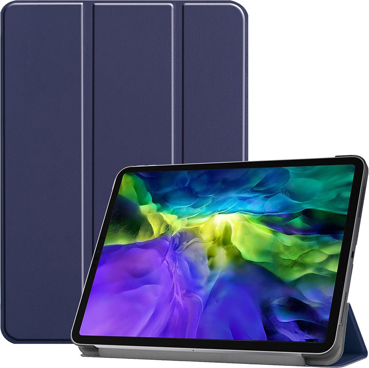 Cazy tablet Hoes geschikt voor iPad Pro 12.9 (2020) / Pro 12.9 (2018) - TriFold Bookcase - Blauw