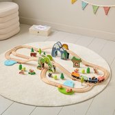 Petite Amélie Houten treinset «Forêt» 62-delig – meerkleurig – stimuleert de motorische en cognitieve ontwikkeling – geschilderd met verf op waterbasis