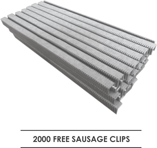 Stalen Worstklem - Handmatige Sausage Clipper - 2000 Aluminium Clips - Duurzaam Staal - 10 kg Gewicht - 590mm Hoogte - 185mm Breedte - 360mm Lengte van Merkloos — afbeelding 5