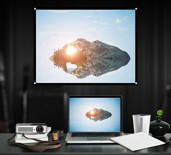 Bewinner Projectiescherm 100 Inch – 4:3 Draagbaar, Opvouwbaar, Wasbaar – Voor Thuisbioscoop En Buitenfilm