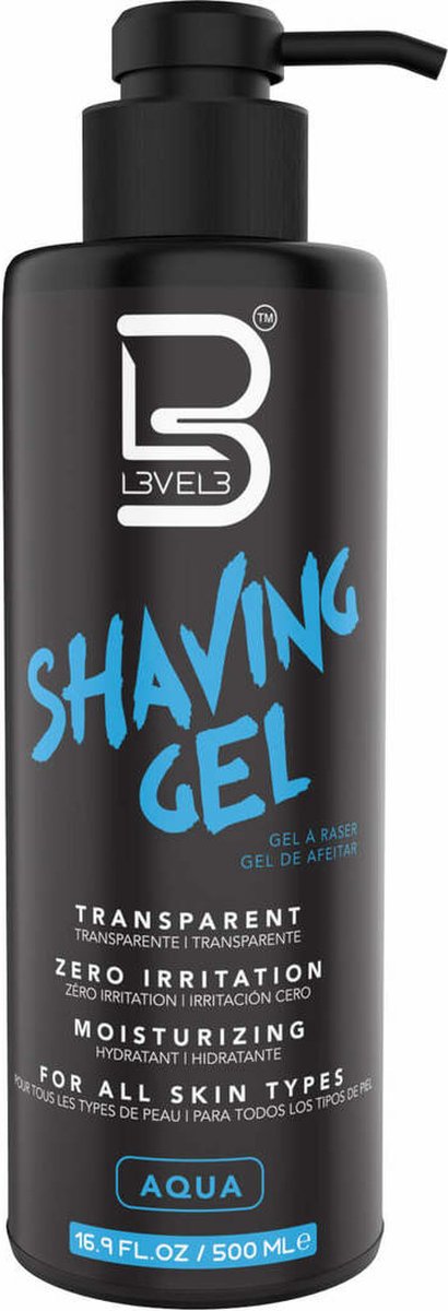 L3VEL3 - Transparante Shaving Gel Aqua, 500ml