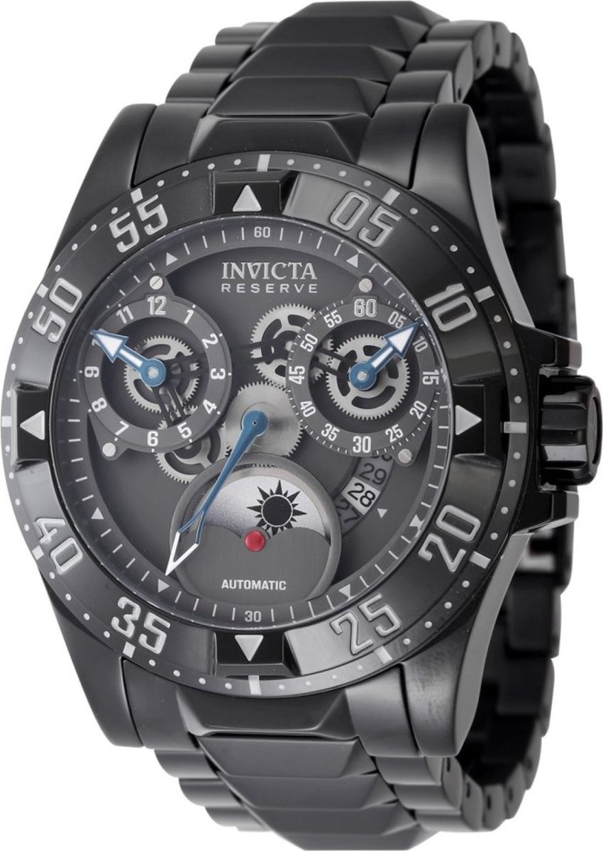 Invicta Reserve - Excursion 47572 Heren Horloge - Waterdicht - Analoog - Automatisch Uurwerk - Roestvrij Staal met grijze Wijzerplaat - 49mm