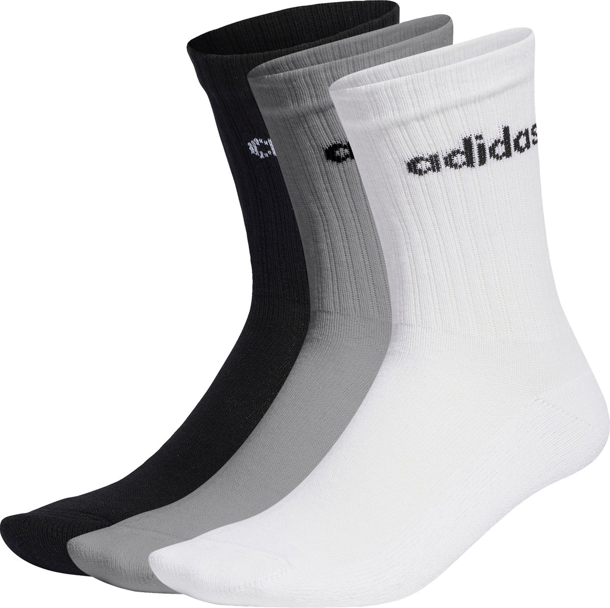 adidas Sportswear Linear Gevoerde Sokken 3 Paar Unisex – 37-39 Grijs