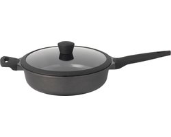 Sola Ceramic Deluxe Hapjespan - Ø 28 cm - Zwart - Inclusief deksel