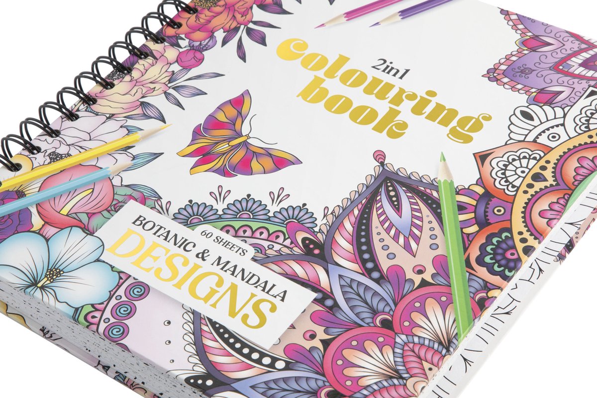 Luxe Kleurboek voor Volwassenen - Thema Botanisch & Mandala Designs - Ringbinding met Uitscheurbare Pagina’s - 60 Kleurplaten van 24,6 x 19,2 cm - 280 grams - Volwassen Kleurboek - Tekenen & Kleuren - Joya Creative — afbeelding 7