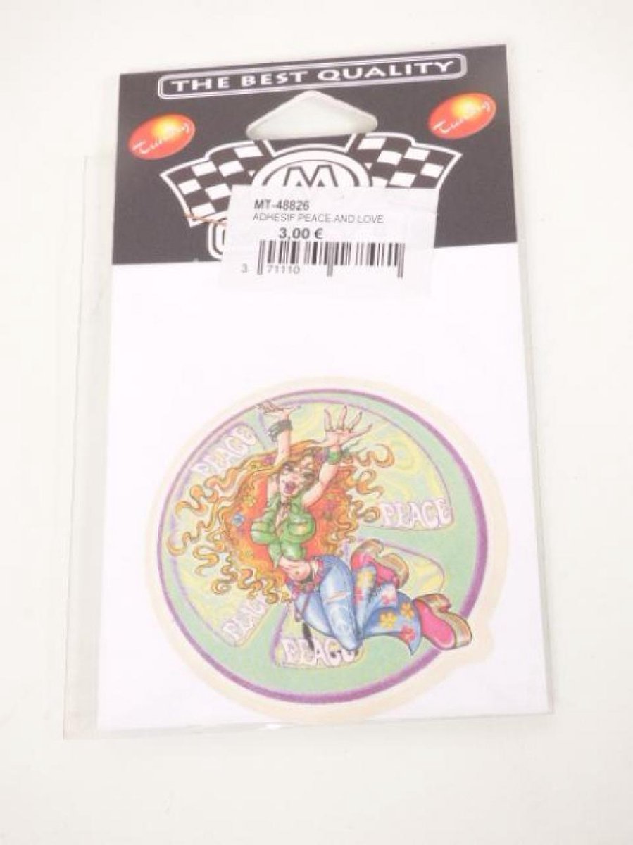 sticker mt-78826 meryt vrouw hippie model vrede en liefde voor motor mt-78826 nieuw