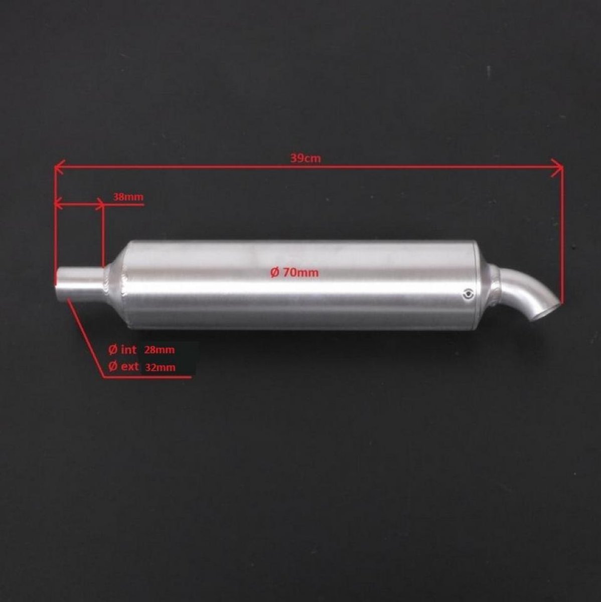 28mm diameter spigot aluminium uitlaatdemper voor nieuwe motoren