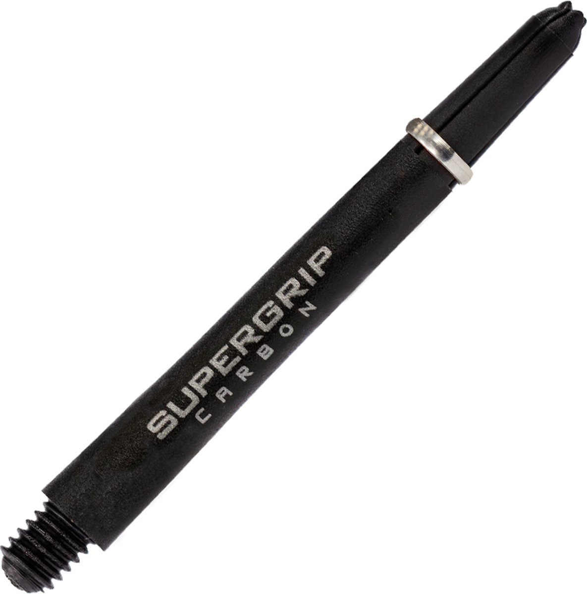 Harrows dart shafts carbon super grip - zwart zilver - short - darts accessoire.