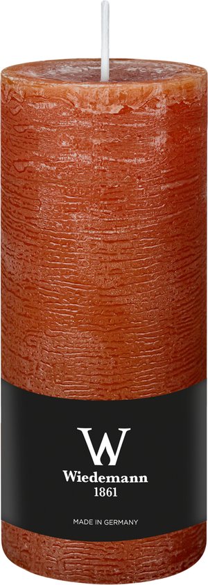 Wiedemann Bougie cylindrique/bougie pilier - 3x - bougie rustique - marron cognac - 7 x 16 cm - 66 heures de combustion