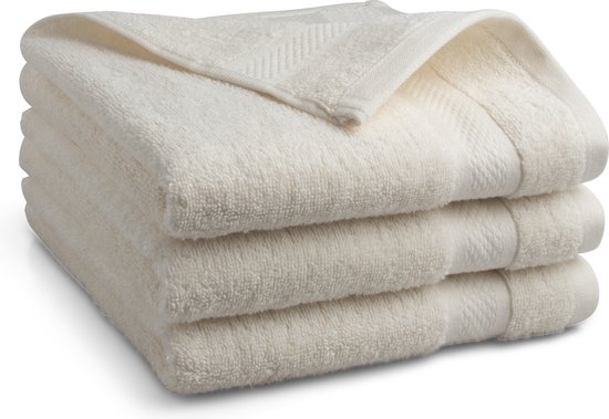 Katoenen handdoek - 3 stuks - 50x100 - kleur crème