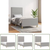 The Living Store Cadre de lit sans matelas 80x200 cm tissu gris clair - Cadre de lit - Confort de couchage - Tête de lit - Lit double - Lit Grijs