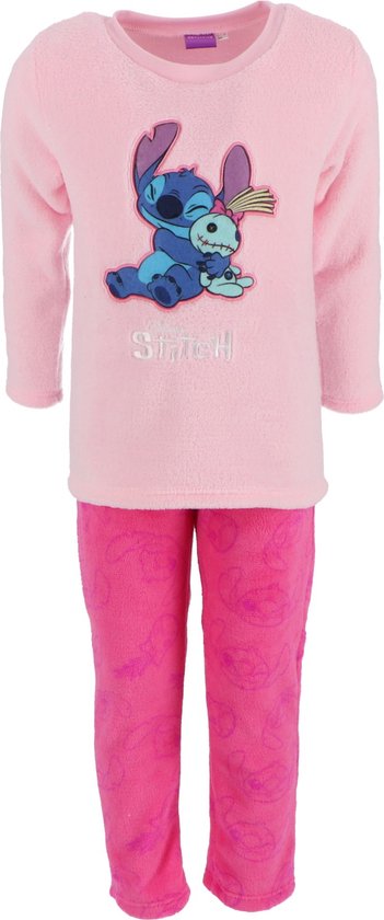 Lilo & Stitch Coral-Fleece Pyjama - Maat 110/116 - Roze - Kind