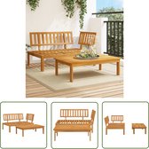 Canapé d'angle en bois d'acacia The Living Store - 133 x 92 x 69 cm - Canapé d'angle au design modulaire flexible - Set de salon - Ensemble de jardin - Canapés d'extérieur - Bois d'acacia - Banc de jardin - Canapé de salon