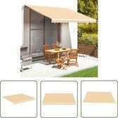 vidaXL Luifeldoek - Vangsdoek Luifel - Vervangingsdoek voor luifel 4x3,5 m geel en wit - Tuindoek - Zonwering - Buisdak