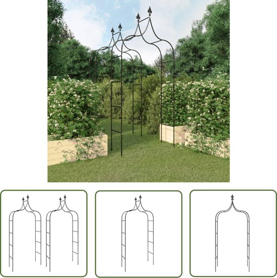 Metalen tuinboog - 3,5 m breed ijzeren rooster voor klimplanten