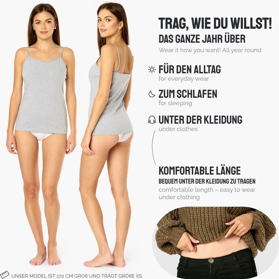 Ladeheid 3 pack Dameshemd Singlet-Onderhemd – Grijs – L - LA-LA40-263-US