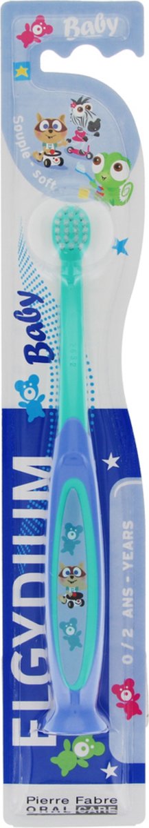 Elgydium Baby Zachte Tandenborstel 0/2 Jaar (Kleur : Blauw)