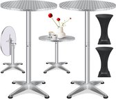 Bol.com KESSER® 2x Bartafel Inklapbar | Vouwtafel Rond Ø 60cm | Statafel aluminium roestvrij stalen blad | in hoogte verstelbaar... aanbieding