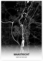 Maastricht plattegrond - A2 poster - Zwarte stijl