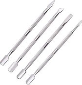Knaak Bokkenpootje Set 4 stuks - Nagelriem Verzorging - Manicure - Pedicure - Cuticle Pusher - RVS