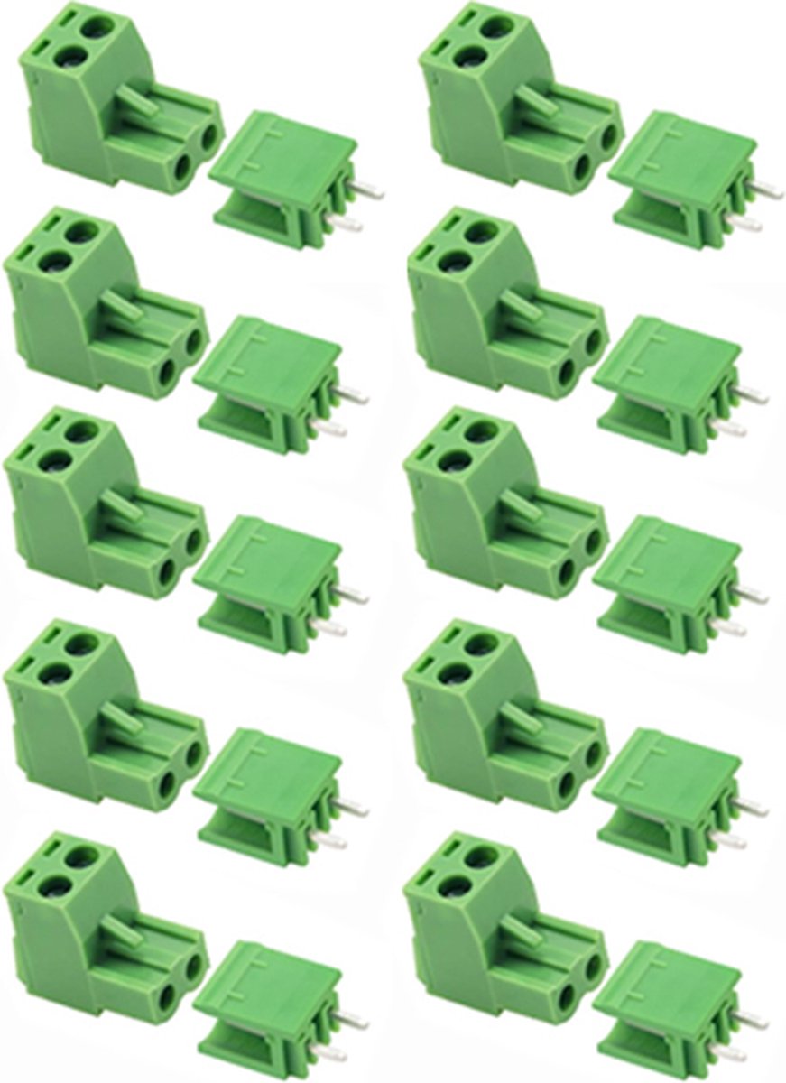 Schroef terminal 2pin 2-delig recht KF2EDG 5.08 - 10 stuks