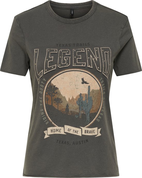 T-shirt Donna ONLY Onlhenny Life Reg S/S - Maglietta Basic Con Dettaglio Marchio