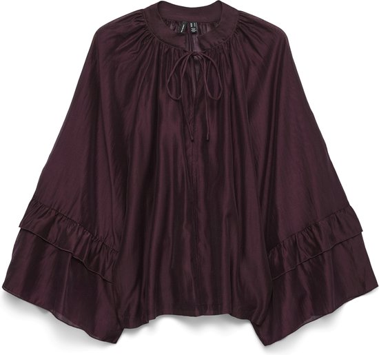 Vero Moda Blouse Vmjenna 7/8 Frill Top Wvn Ga 10334441 Winetasting Dames Maat - L