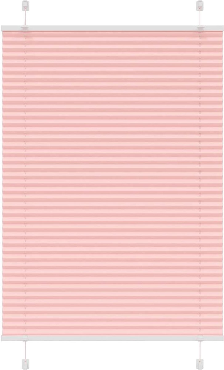 vidaXL Plissé - rolgordijn - 100x150 - cm - stofbreedte - 99,4cm - polyester - roze